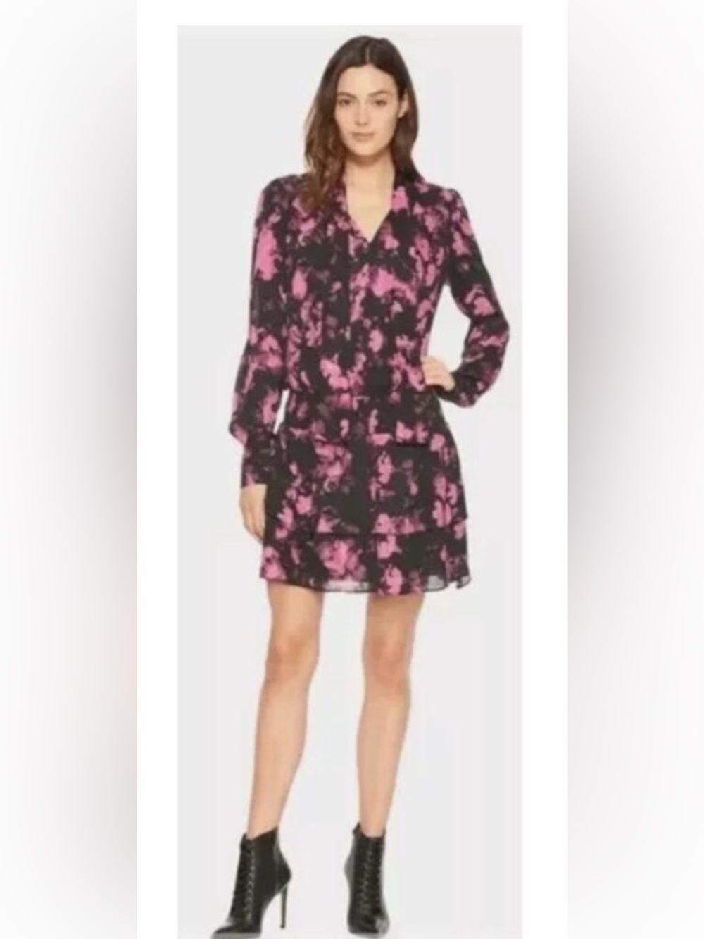 Parker Silk Marybeth M Necktie Drop Waisted Mini Dress nwot